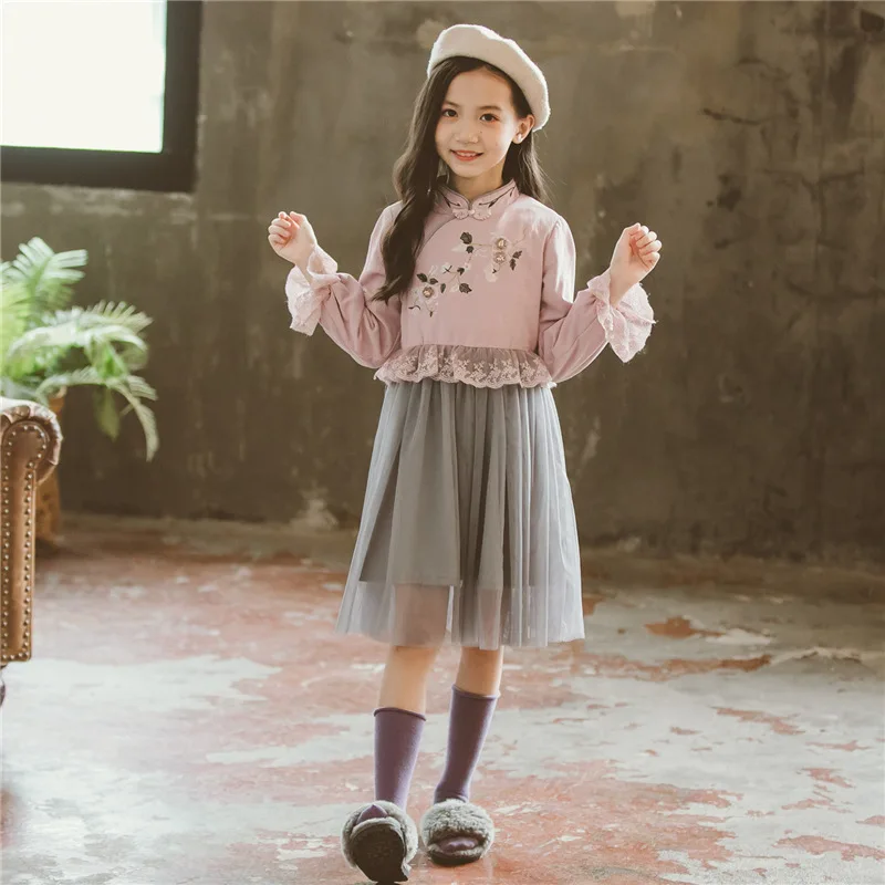 Autumn Winter Lace Flower Princess Dress Thickening Girl Mesh Dress Long Sleeve Girl Dress Kids Christmas Dress Girls Clothes
Autumn Winter Lace Flower Princess Dress Thickening Girl Mesh Dress Long Sleeve Girl Dress Kids Christmas Dress Girls Clothes