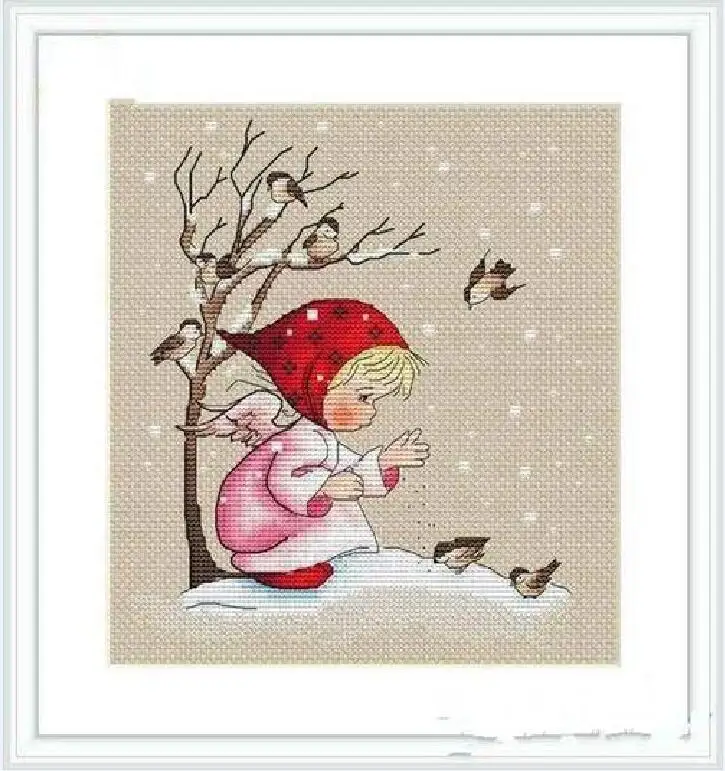 14/16/18/28 Little girl feeding birds cross stitch kit cartoon girl in winter design 14ct 11ct linen flaxen canvas embroidery
14/16/18/28 Little girl feeding birds cross stitch kit cartoon girl in winter design 14ct 11ct linen flaxen canvas embroidery