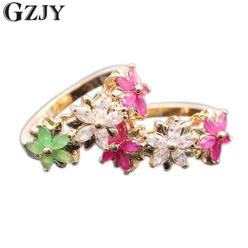 GZJY Beautiful Flowers Finger Rings Green&Red Cubic Zircon Gold Color Ring For Women Fashion Jewelry 2colors G05-1
GZJY Beautiful Flowers Finger Rings Green&Red Cubic Zircon Gold Color Ring For Women Fashion Jewelry 2colors G05-1