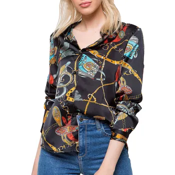Chiffon Blouse 2019 Womens Long Sleeve Chains Print Ladies Casual Shirt Tops V Neck Blouse Tee Blusas Chemise Femme
Chiffon Blouse 2019 Womens Long Sleeve Chains Print Ladies Casual Shirt Tops V Neck Blouse Tee Blusas Chemise Femme