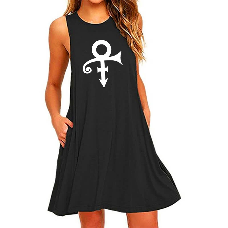 Prince Love Symbol Print Sexy Dress Women Sleeveless Beach Wear Casual Wife Lover Gift Pocket Dress Female Fashion Clothing
Prince Love Symbol Print Sexy Dress Women Sleeveless Beach Wear Casual Wife Lover Gift Pocket Dress Female Fashion Clothing