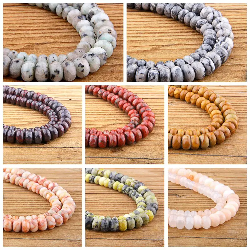 Vinswet 4*6/5*8MM Natural Lemon Yellow Jaspers bloodstone Blue-vein Sodalite Aventurine Agat Polish Loose Spacer Rondelle Beads
Vinswet 4*6/5*8MM Natural Lemon Yellow Jaspers bloodstone Blue-vein Sodalite Aventurine Agat Polish Loose Spacer Rondelle Beads