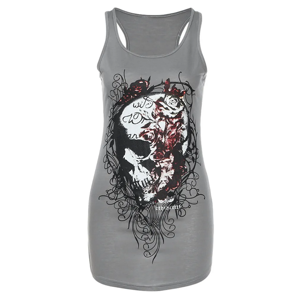 Plus Size 5XL Womens Tops and Blouses Vintage Skull Rose Print O Neck Sleeveless Tee Shirt Fashion Clothing Camisa Feminina
Plus Size 5XL Womens Tops and Blouses Vintage Skull Rose Print O Neck Sleeveless Tee Shirt Fashion Clothing Camisa Feminina
