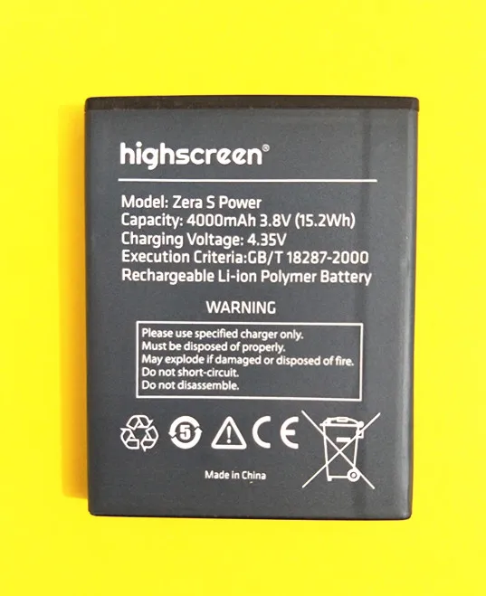 

AZK New 4000mAh Replacement Battery for Highscreen Zera S Power Mobile Phone battery 3.8V