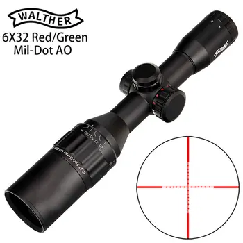 WALTHER 6x32 AO Mini Mil-Dot Double Color Illuminated Reticle Hunting Riflescope Tactical Optical Sight Rifle Scope
WALTHER 6x32 AO Mini Mil-Dot Double Color Illuminated Reticle Hunting Riflescope Tactical Optical Sight Rifle Scope