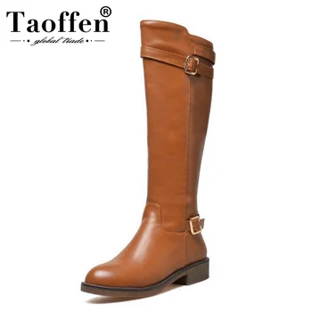 Taoffen Size 32-43 Women Flats Boots Metal Buckle Women Shoes Fur Winter Knee Boots Brand Classic Warm Out Motorcycle Snow Boots
Taoffen Size 32-43 Women Flats Boots Metal Buckle Women Shoes Fur Winter Knee Boots Brand Classic Warm Out Motorcycle Snow Boots