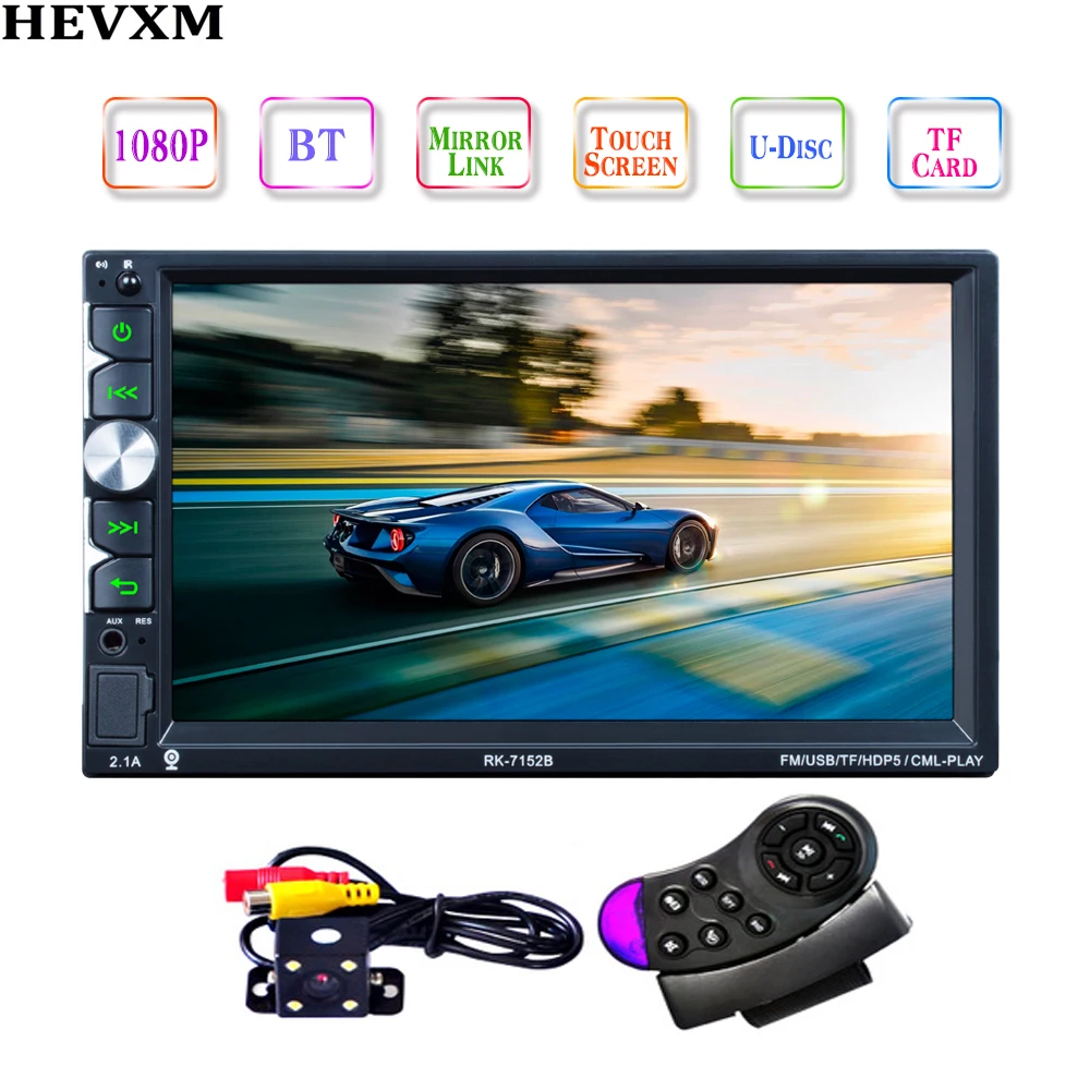 HEVXM 7'' HD Screen 2 Din Car electronics Audio Stereo MP5 Car Radio Player Bluetooth With Rearview Camera Remote Control USB FM
HEVXM 7'' HD Screen 2 Din Car electronics Audio Stereo MP5 Car Radio Player Bluetooth With Rearview Camera Remote Control USB FM