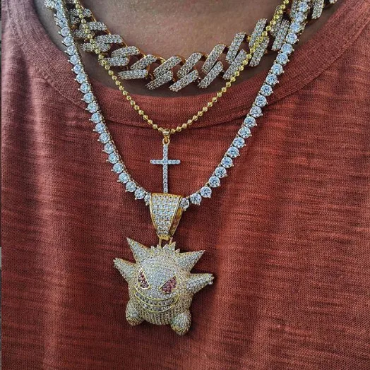 Bling Iced Out Zircon Gengar Pokemon Pendant Necklace For Men Rapper Hip Hop Jewelry Accessories
Bling Iced Out Zircon Gengar Pokemon Pendant Necklace For Men Rapper Hip Hop Jewelry Accessories