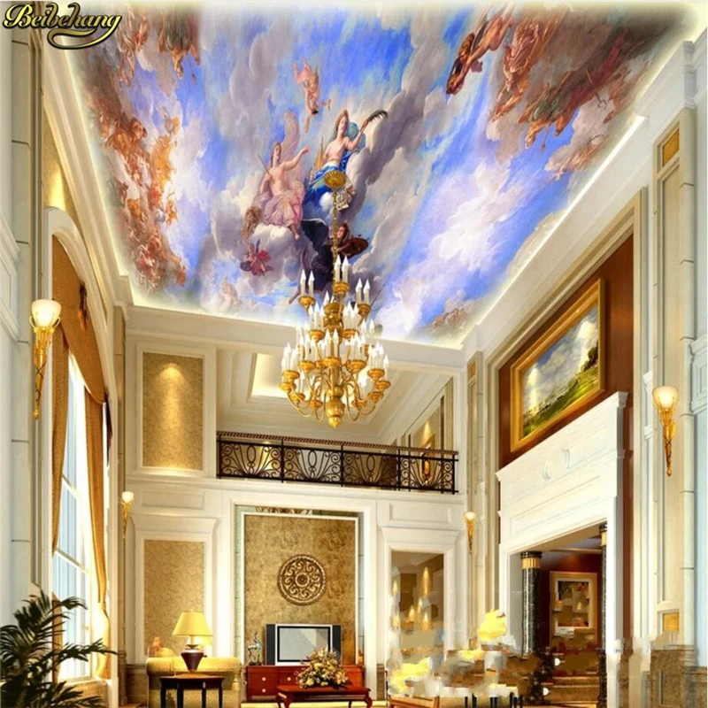 

Водонепроницаемый домашний декор, потолок KTV бар 3D, большие настенные наклейки, обои, роспись, вход, золотой зал, крыша