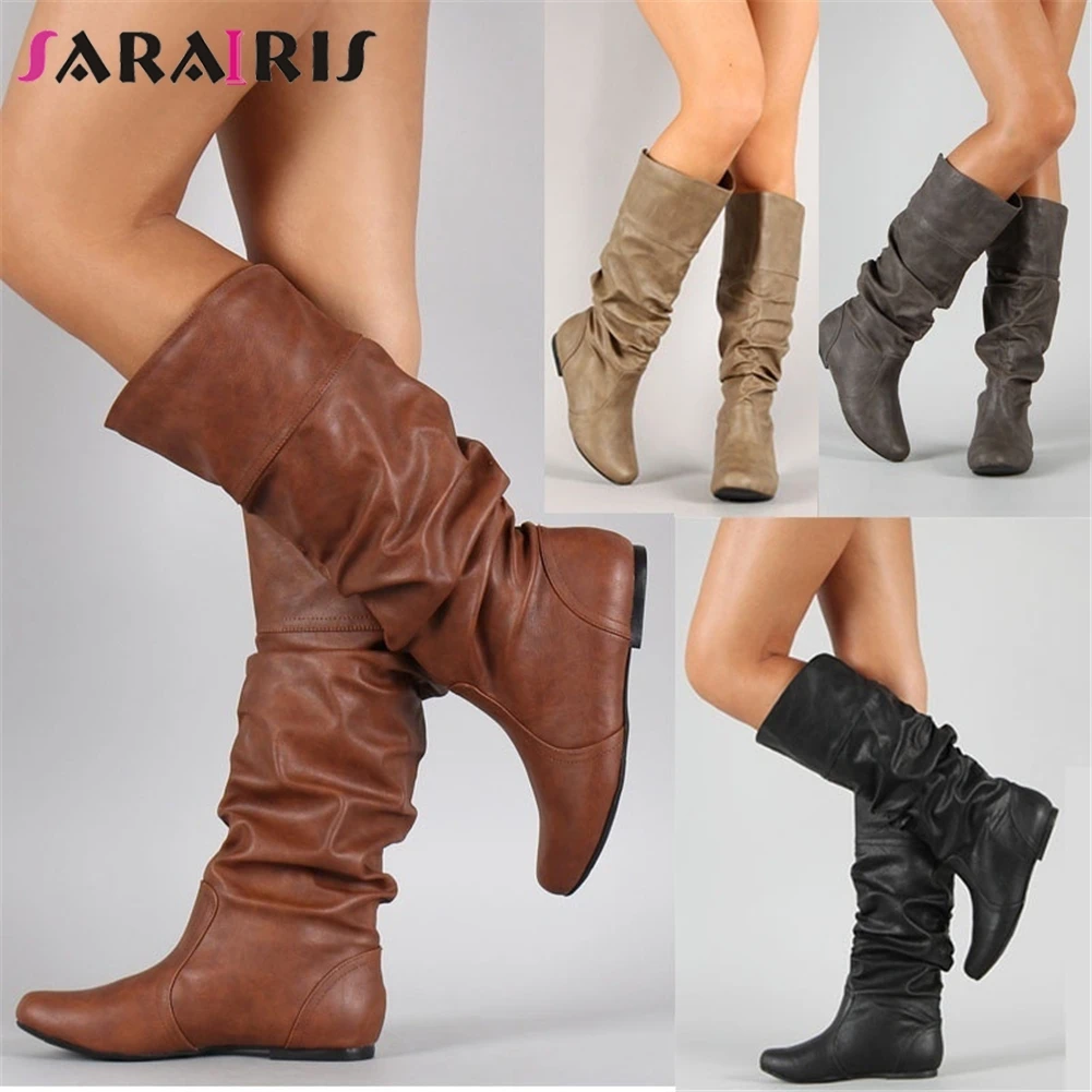 SARAIRIS New Plus Size 34-51 Solid Pleated Slip On Height Increasing Shoes Woman Casual Party Winter Spring Mid Calf Boots
SARAIRIS New Plus Size 34-51 Solid Pleated Slip On Height Increasing Shoes Woman Casual Party Winter Spring Mid Calf Boots
