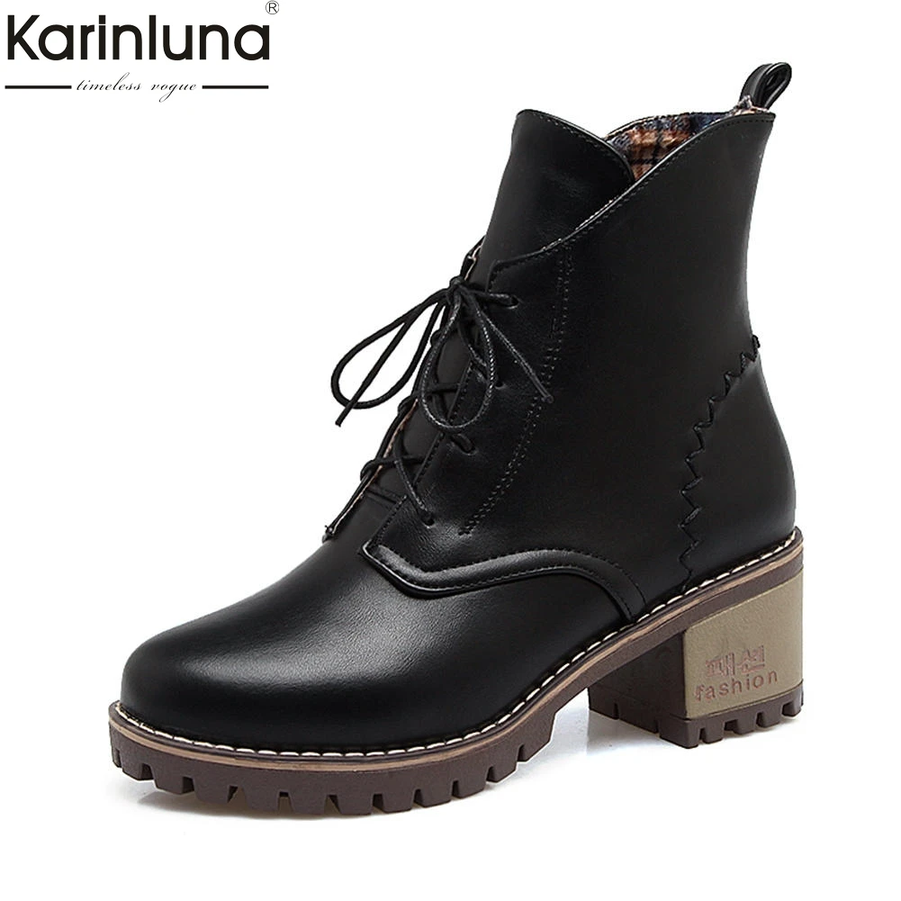 Karinluna 2018 Lace Up Hot Sale Large Sizes 34-43 Platform Square Heels Shoes Woman Boots Black Shoes Woman Martin Boots
Karinluna 2018 Lace Up Hot Sale Large Sizes 34-43 Platform Square Heels Shoes Woman Boots Black Shoes Woman Martin Boots
