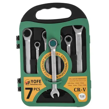 (Drop shipping) YOFE 7pcs/set 8-19 full polishing fast ratchet wrench plastic box set green
(Drop shipping) YOFE 7pcs/set 8-19 full polishing fast ratchet wrench plastic box set green
