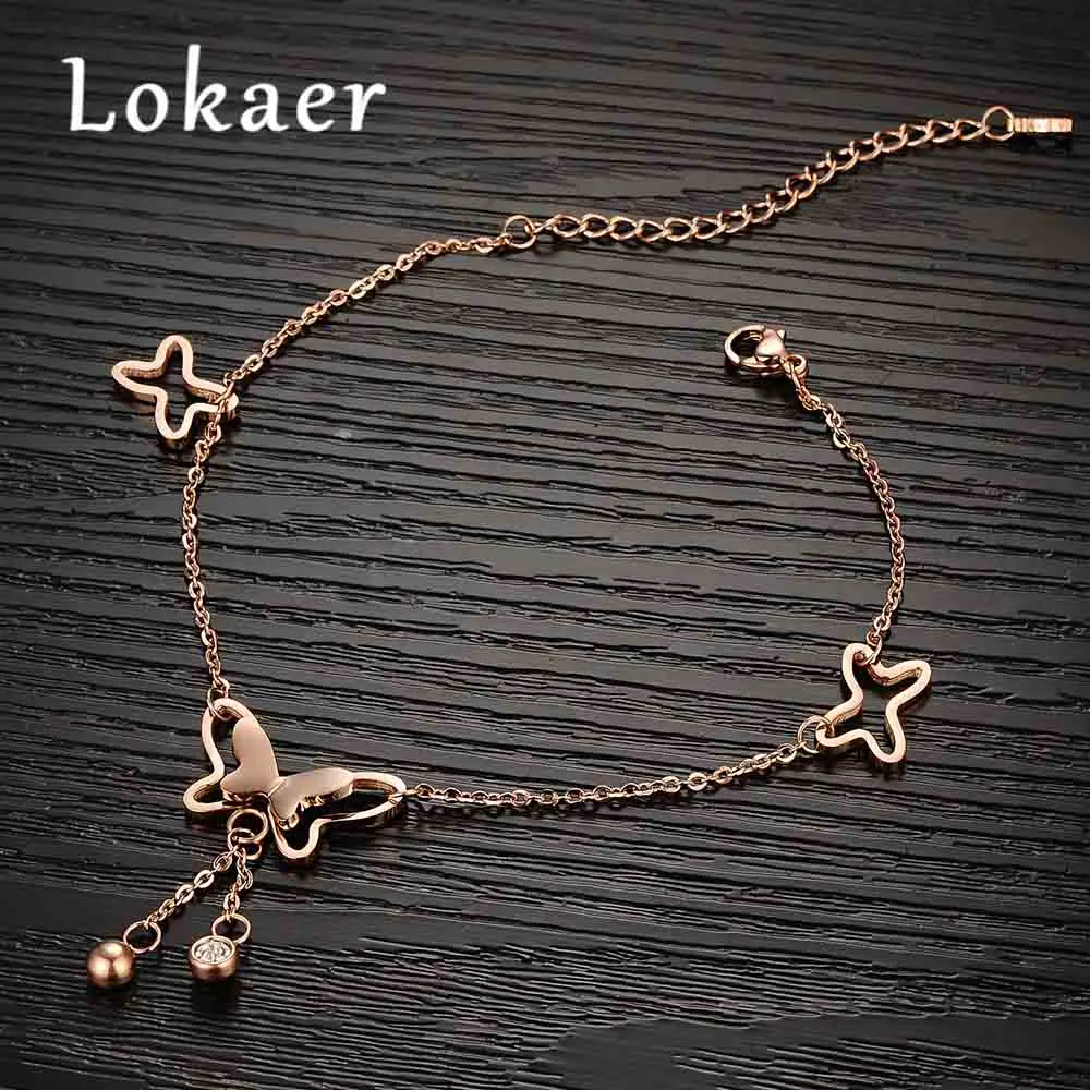 Lokaer Delicate Butterfly Pendant Women Anklets Jewelry Stainless Steel Fashion Cubic Zirconia Ankle Bracelets LGZ002
Lokaer Delicate Butterfly Pendant Women Anklets Jewelry Stainless Steel Fashion Cubic Zirconia Ankle Bracelets LGZ002