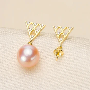 Triangle Design Pearl Earrings Settings S925 Sterling Silver Earrings Jewelry Findings&Components 3Pairs/Lot
Triangle Design Pearl Earrings Settings S925 Sterling Silver Earrings Jewelry Findings&Components 3Pairs/Lot