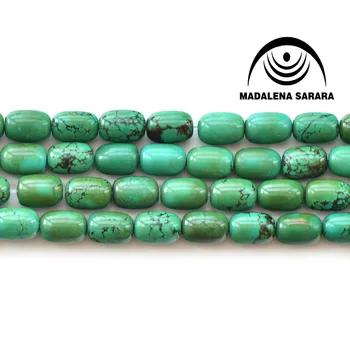 

MADALENA SARARA Vintage Original Turqoises Stone Beads 18" Strand 8-10mm Turquiose Beads Promotion