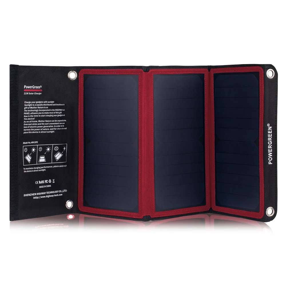 PowerGreen Universal Folding Phone Solar Charger 21W Solar Energy Bank External Battery Panel Cell for Android for Apple
PowerGreen Universal Folding Phone Solar Charger 21W Solar Energy Bank External Battery Panel Cell for Android for Apple