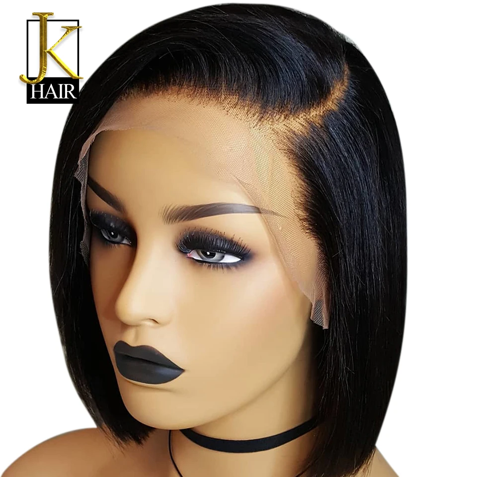 13x6 Short Bob Cut Lace Front Human Hair Wigs Pre Plucked Deep Part Remy Brazilian Straight Wig For Women Natural Black Color JK
13x6 Short Bob Cut Lace Front Human Hair Wigs Pre Plucked Deep Part Remy Brazilian Straight Wig For Women Natural Black Color JK