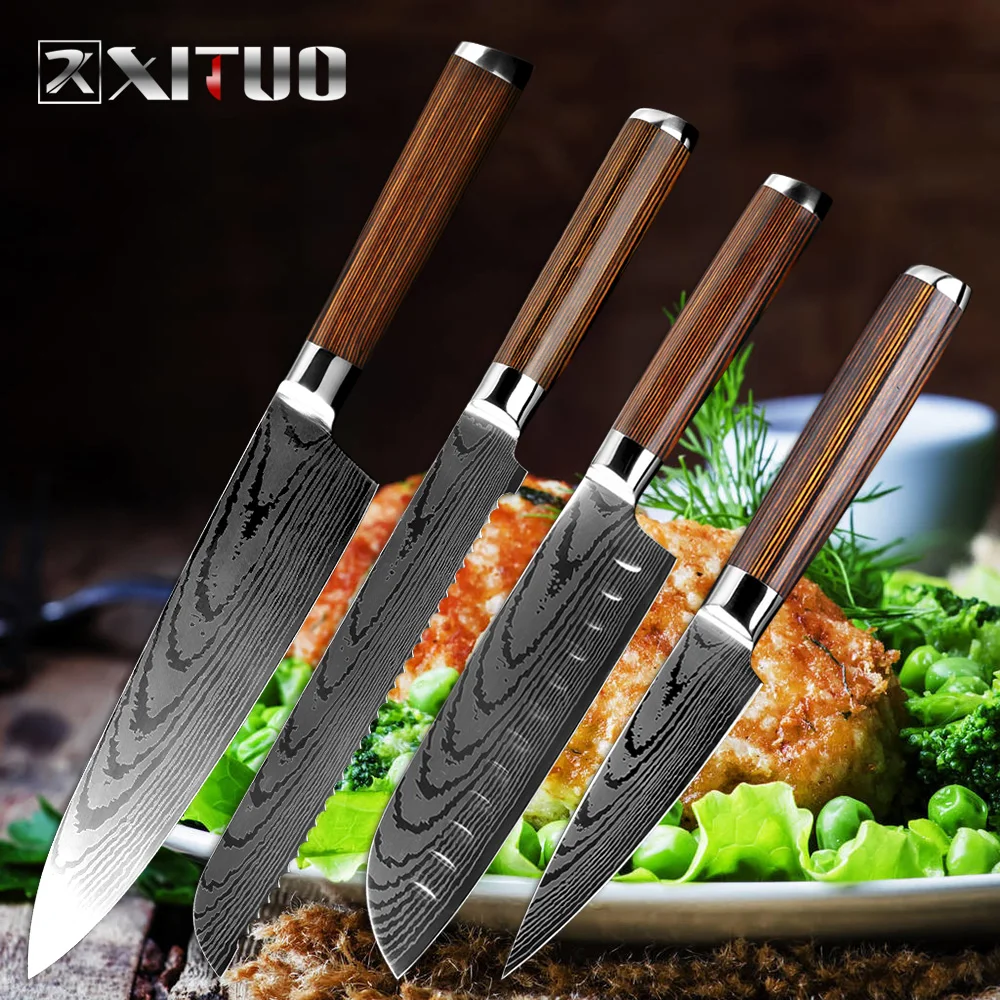 XITUO Kitchen Chef Knife Set Stainless Steel Japanese Santoku Knife Damascus Pattern Slice Meatsushi Knife Kitchen Cooking Knife
XITUO Kitchen Chef Knife Set Stainless Steel Japanese Santoku Knife Damascus Pattern Slice Meatsushi Knife Kitchen Cooking Knife