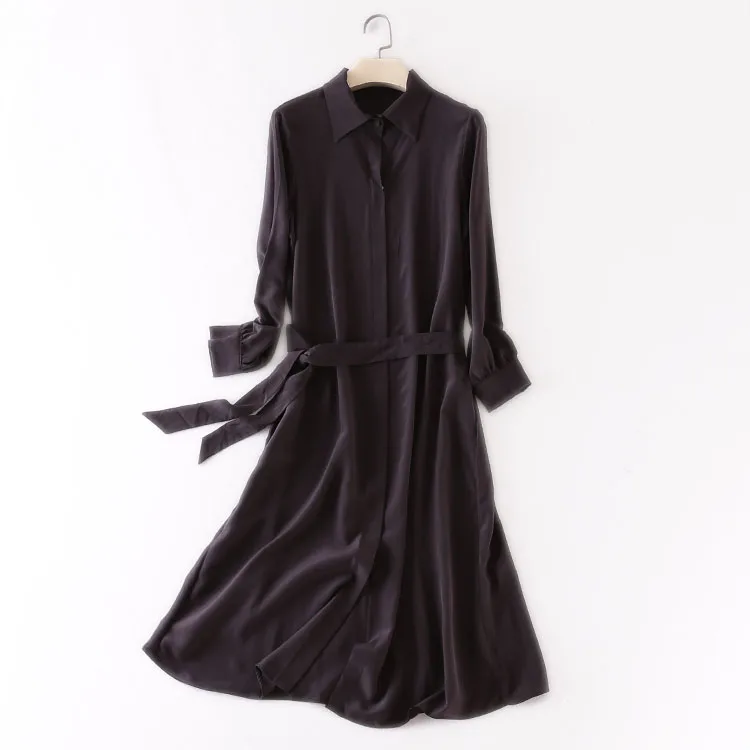 Women Summer Silk Dress Vintage Coffee Natural silk dresses Elegant Dress Casual holiday real silk long shirt dress
Women Summer Silk Dress Vintage Coffee Natural silk dresses Elegant Dress Casual holiday real silk long shirt dress