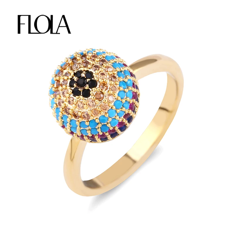 FLOLA CZ Circle Round Women's Boho Vintage Turkish Evil Eye Rings Micro Pave Half Ball Statement Midi Ring Ethnic Jewelry rige79
FLOLA CZ Circle Round Women's Boho Vintage Turkish Evil Eye Rings Micro Pave Half Ball Statement Midi Ring Ethnic Jewelry rige79