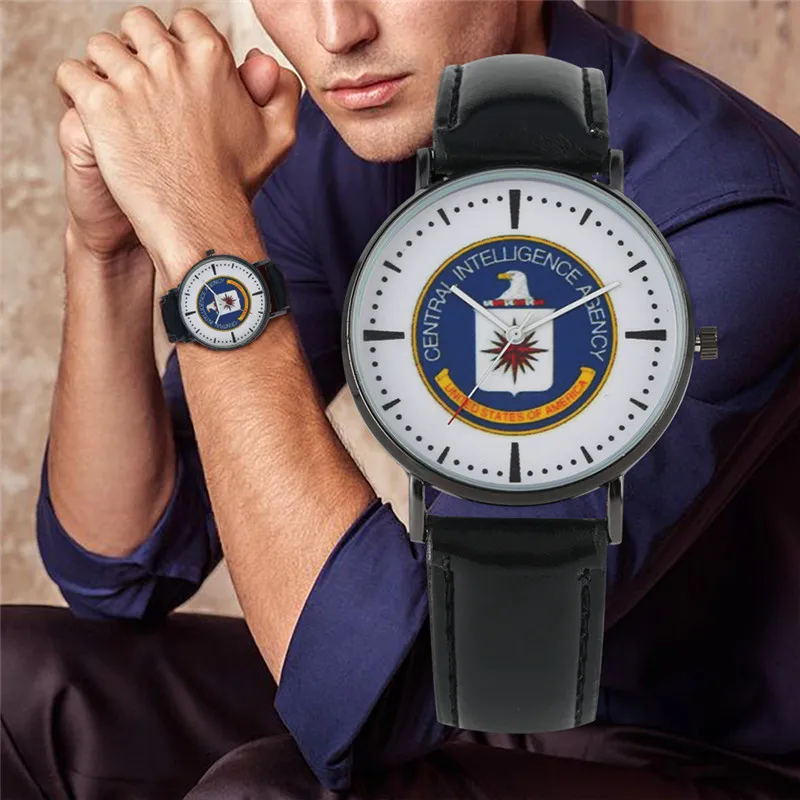 YISUYA Quartz Mens Watch CIA Logo Dial Leather Band Wristwatch Male Clock Watches 2 Colors Fashion Gifts horloges mannen 2020
YISUYA Quartz Mens Watch CIA Logo Dial Leather Band Wristwatch Male Clock Watches 2 Colors Fashion Gifts horloges mannen 2020
