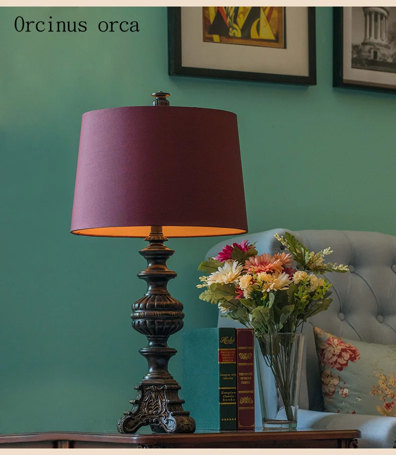 European retro-purple romantic table lamp living room bedside lamp American luxury classic LED resin table lamp free shipping
European retro-purple romantic table lamp living room bedside lamp American luxury classic LED resin table lamp free shipping