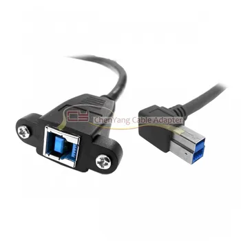 50cm USB 3.0 Back Panel Mount B Type Female to 90 Degree Right Angled B Type Male Extension Cable 
50cm USB 3.0 Back Panel Mount B Type Female to 90 Degree Right Angled B Type Male Extension Cable