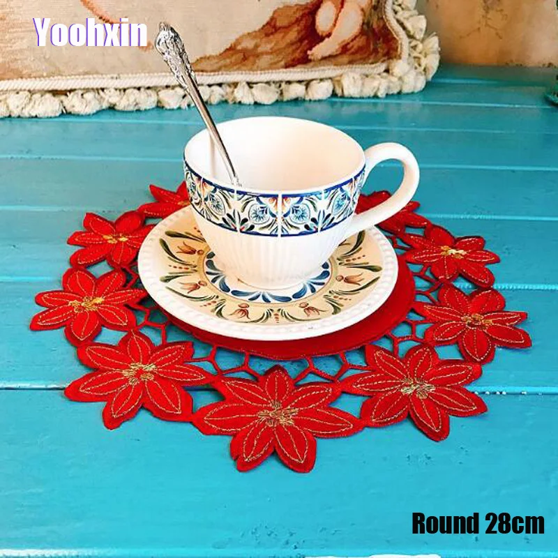 HOT red lace embroidery place table mat cloth pad cup mug drink satin doilies coffee round tea coaster Wedding placemat kitchen
HOT red lace embroidery place table mat cloth pad cup mug drink satin doilies coffee round tea coaster Wedding placemat kitchen