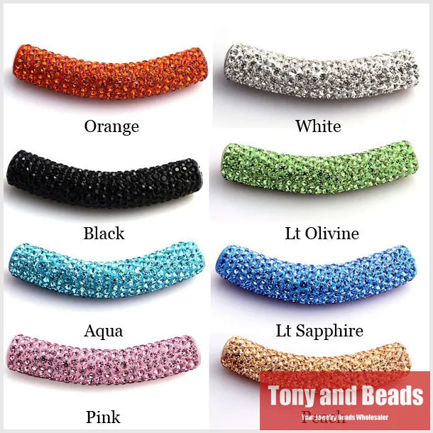 (5Pcs=1Lot ! ) Free Shipping 45MM Clay Disco Pave Long Crystal Tube Bending Beads 23 Colors For Bracelet Making ST2
(5Pcs=1Lot ! ) Free Shipping 45MM Clay Disco Pave Long Crystal Tube Bending Beads 23 Colors For Bracelet Making ST2
