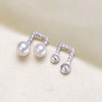 Super Elegant Pearl Stud Earrings Settings Music Notes Design S925 Sterling Silver With Shinning Rhinestones Silver&Gold 3Pairs
Super Elegant Pearl Stud Earrings Settings Music Notes Design S925 Sterling Silver With Shinning Rhinestones Silver&Gold 3Pairs