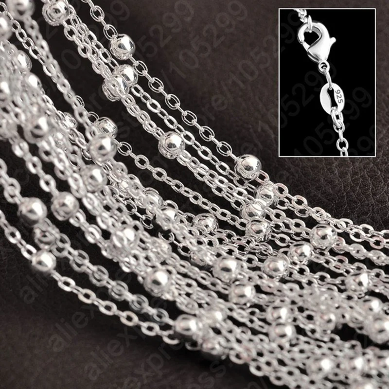 Fast Shipping 16-30 Inches Real 925 Stelring Silver Rolo Ball Chains For DIY Pendant Necklace Accessories 10 PCS Jewelry
Fast Shipping 16-30 Inches Real 925 Stelring Silver Rolo Ball Chains For DIY Pendant Necklace Accessories 10 PCS Jewelry