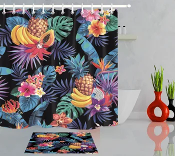 LB Tropical Fruit Flower Pineapple Banana papaya Shower Curtain Bathroom Mat Waterproof Polyester Fabric for Bathtub Home Decor
LB Tropical Fruit Flower Pineapple Banana papaya Shower Curtain Bathroom Mat Waterproof Polyester Fabric for Bathtub Home Decor