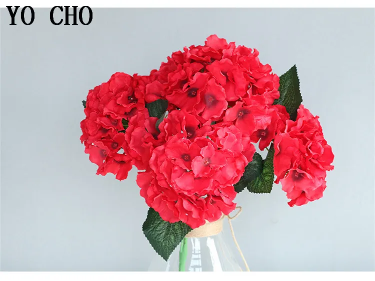 real touch high quality Artificial Flower Hydrangea 5 Heads Peony Bridal Bouquet Silk Flower For wedding Valentine's Day Party home DIY Decoration (7)