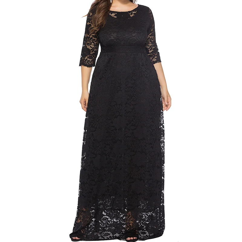 Women Floral Lace Maxi Dress Elegant 3/4 Sleeve Vestidos Plus Size Long Evening Party Dress Robe Vintage Big Size Formal Dresses
Women Floral Lace Maxi Dress Elegant 3/4 Sleeve Vestidos Plus Size Long Evening Party Dress Robe Vintage Big Size Formal Dresses