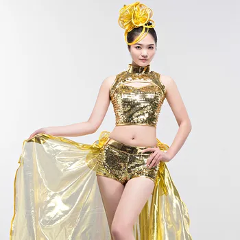 Brand 2018 Ladies Jazz Dance Opening Dance Big Swing Skirt Modern Dance Costume Long Skirt Sequin Sexy Performance Clothing
Brand 2018 Ladies Jazz Dance Opening Dance Big Swing Skirt Modern Dance Costume Long Skirt Sequin Sexy Performance Clothing