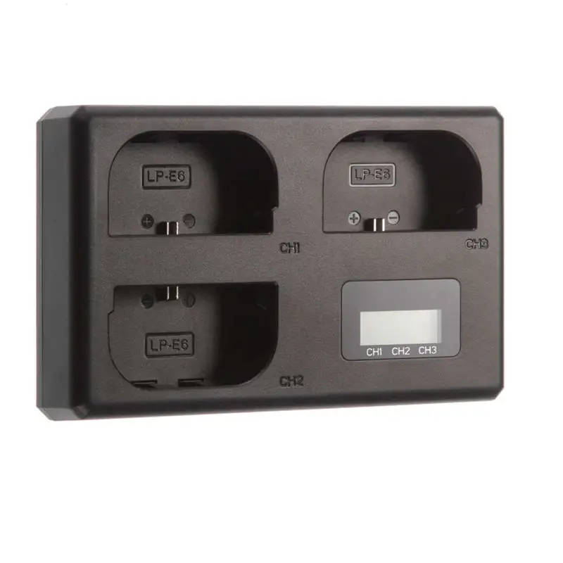 LP-E6 Triple Battery Charger with LCD Screen 3 Channel External USB charger DC5V 850mA for Canon LP-E6 Camera battery
LP-E6 Triple Battery Charger with LCD Screen 3 Channel External USB charger DC5V 850mA for Canon LP-E6 Camera battery