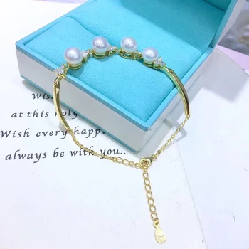 Gold Color 925 Sterling Silver Bracelet Settings Findings Mountings Base Parts Bangle for Akoya Edison Pearls Jade Coral Beads
Gold Color 925 Sterling Silver Bracelet Settings Findings Mountings Base Parts Bangle for Akoya Edison Pearls Jade Coral Beads