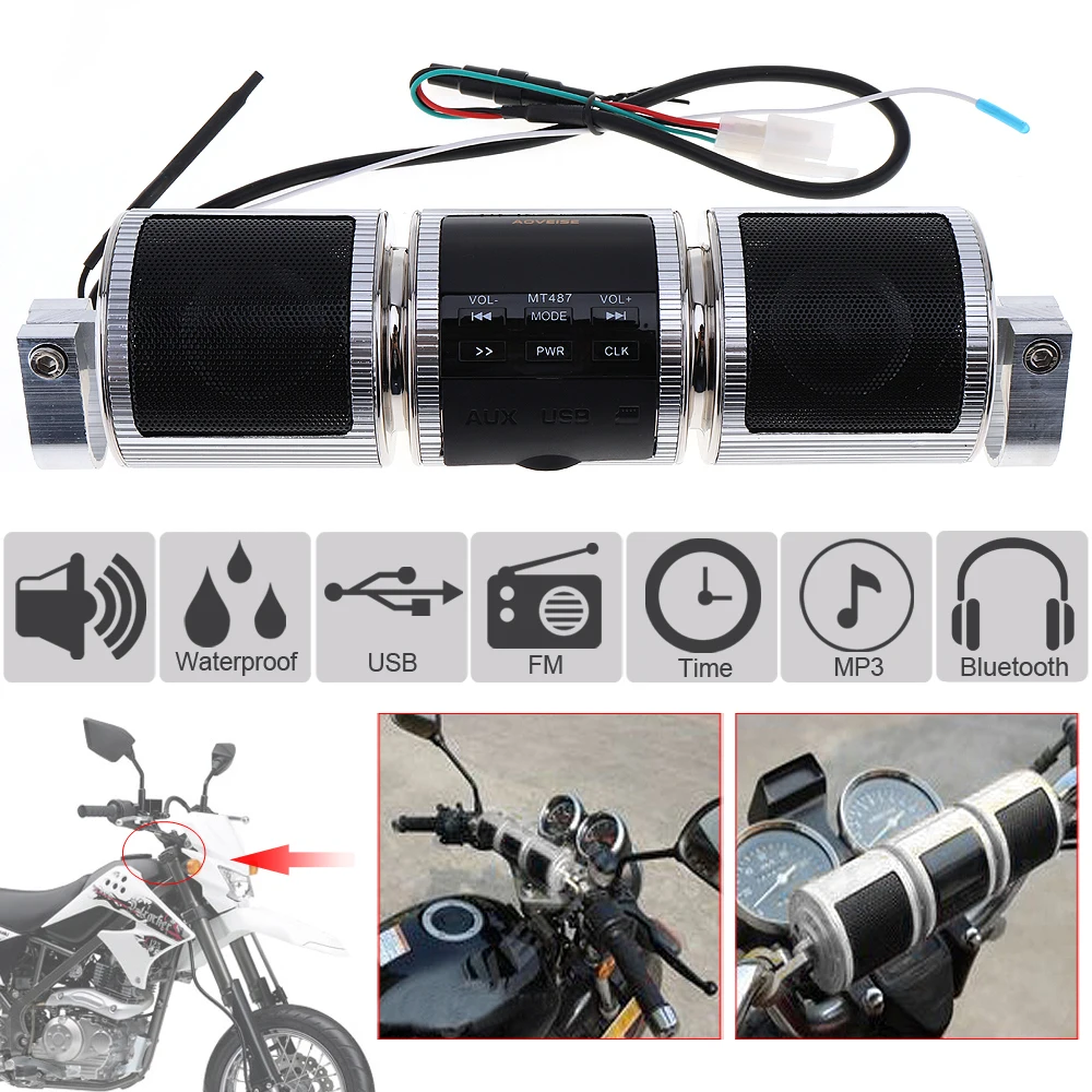 Waterproof Motorcycle Bluetooth Music Player with FM Radio and MP3 USB Earphone Aux In for Motorcycle Motorbike Bycycle
Waterproof Motorcycle Bluetooth Music Player with FM Radio and MP3 USB Earphone Aux In for Motorcycle Motorbike Bycycle