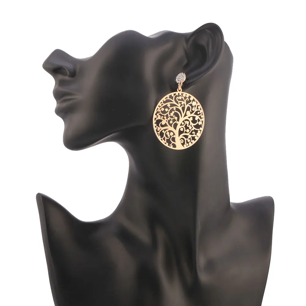 Round Tree of Life Crystal Big Drop Earrings For Women Elegant Exaggerated Tree Earring Simple 2019 Fashion Jewelry Party Gift
Round Tree of Life Crystal Big Drop Earrings For Women Elegant Exaggerated Tree Earring Simple 2019 Fashion Jewelry Party Gift