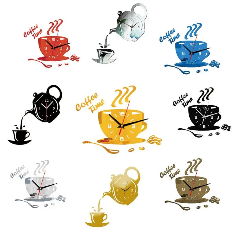 3D Teapot Clock Wall Mirror Effect Clock Acrylic DIY Wall Stickers Coffee Cup Shape Home Kitchen Decoration
3D Teapot Clock Wall Mirror Effect Clock Acrylic DIY Wall Stickers Coffee Cup Shape Home Kitchen Decoration