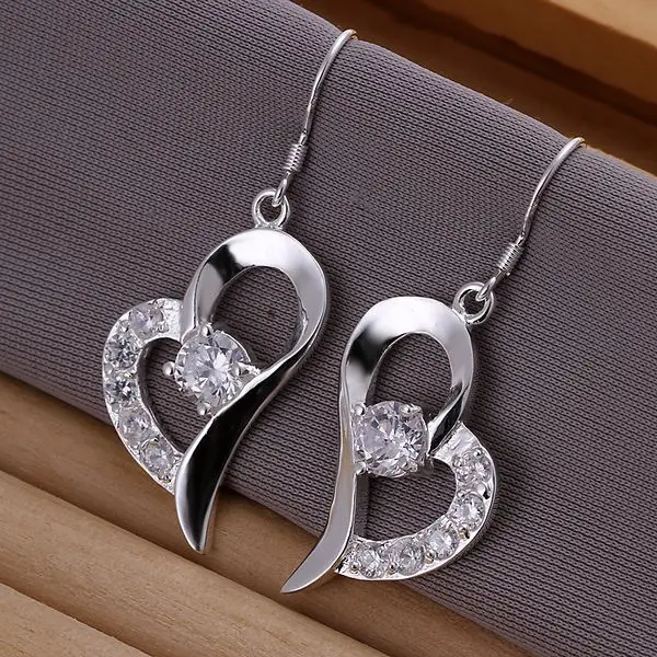 925 jewelry silver plated earrings, 925 jewelry jewelry, Inlaid Heart Earrings E169
925 jewelry silver plated earrings, 925 jewelry jewelry, Inlaid Heart Earrings E169