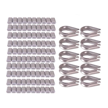 High Quaity 100 pcs 1.5mm Wire Rope Aluminum Sleeves Clip Fittings Cable Crimps + 10 pcs M2 Stainless Steel Thimble Combo
High Quaity 100 pcs 1.5mm Wire Rope Aluminum Sleeves Clip Fittings Cable Crimps + 10 pcs M2 Stainless Steel Thimble Combo