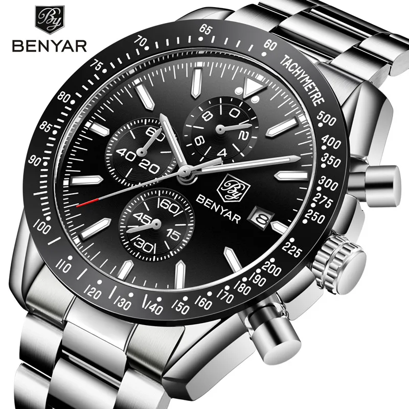 Men Watches BENYAR Casual Fashion Full Steel Quartz Top Brand Luxury Watch Men Waterproof Sports Watches Clock Relogio Masculino
Men Watches BENYAR Casual Fashion Full Steel Quartz Top Brand Luxury Watch Men Waterproof Sports Watches Clock Relogio Masculino