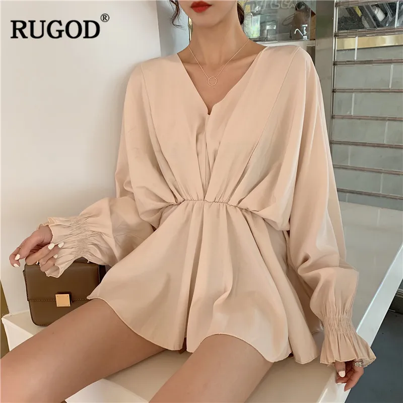 RUGOD 2019 New Arriva Women Blouse V-neck Batwing Sleeves Long Sleeves Female Shirt Tunic Solid Sexy Modis Mujer Tops
RUGOD 2019 New Arriva Women Blouse V-neck Batwing Sleeves Long Sleeves Female Shirt Tunic Solid Sexy Modis Mujer Tops