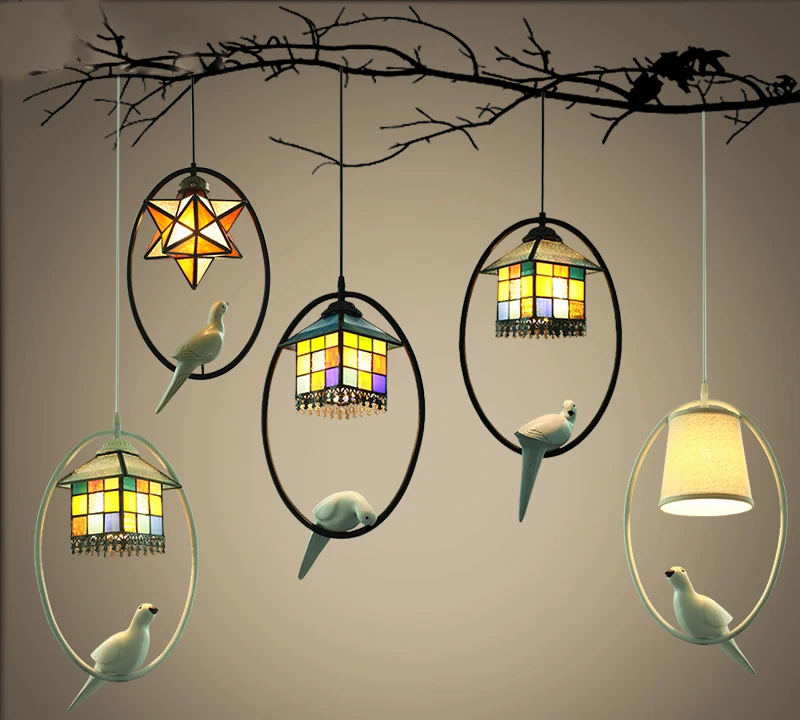 Nordic Creative Tiffany Style Black Iron Resin Bird WitStained Glass Lampshade LED E27 Bulb Pendant Light For Aisle Home
Nordic Creative Tiffany Style Black Iron Resin Bird WitStained Glass Lampshade LED E27 Bulb Pendant Light For Aisle Home