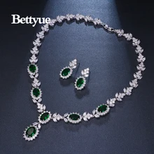 Bettyue Brand Charm Fashion Luxury Jewelry Sets AAA Zircon Green Geometric Florid Bridal Jewelry Set For Woman Wedding Gift Bettyue Brand Charm Fashion Luxury Jewelry Sets AAA Zircon Green Geometric Florid Bridal Jewelry Set For Woman Wedding Gift