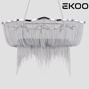EKOO Modern Silver Aluminum Tassel Chain Boat Chandelier Lighting Luxury Drop Lamp living room dining room home lights
EKOO Modern Silver Aluminum Tassel Chain Boat Chandelier Lighting Luxury Drop Lamp living room dining room home lights