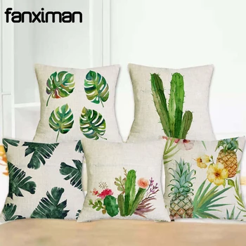 Tropical Green Plant Banana Leaf Cushion Cover Watercolor Pineapple Cactus Throw Pillow Case Home Decorative Pillows Sofa Car
Tropical Green Plant Banana Leaf Cushion Cover Watercolor Pineapple Cactus Throw Pillow Case Home Decorative Pillows Sofa Car