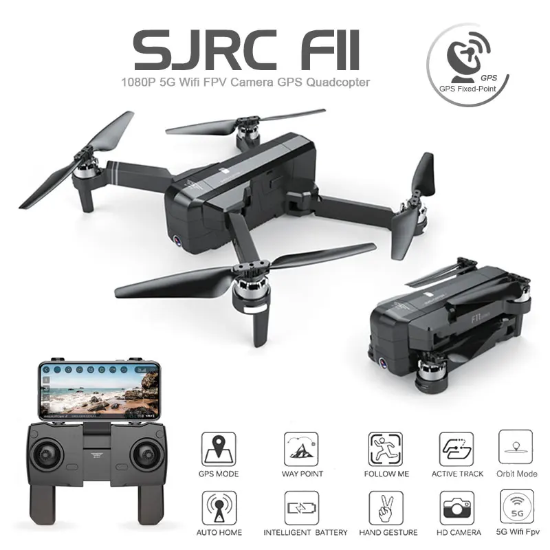 Квадрокоптер SJRC F11 складной с GPS Wi Fi камерой FPV 1080P и управлением