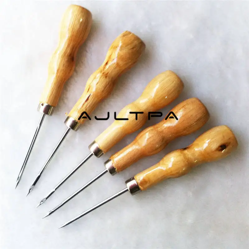 

300Pcs Wood Handle Tool Canvas Leather Sewing Shoes Awl Hand Stitching Taper Leathercraft Needle Tool Kit Craft Sewing Supplies